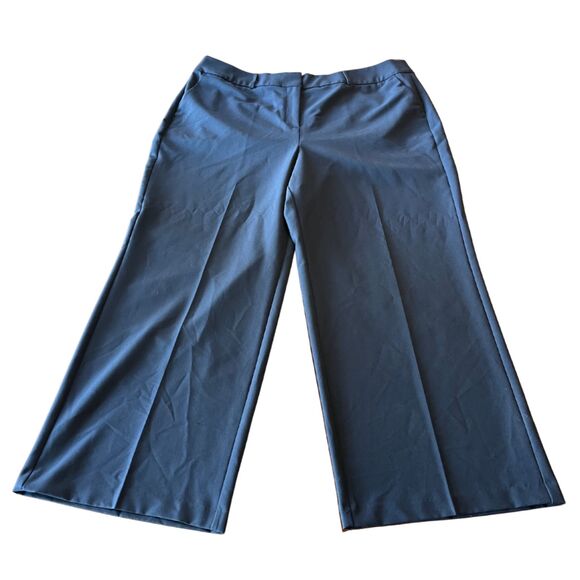 Lane Bryant Classic Navy Blue Wide Leg Trousers Excellent Pre-Owned Plus Size 20 - Picture 1 of 6